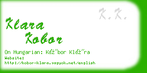 klara kobor business card